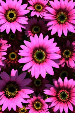 A surreal geometrical interpretation of Pink Gerber Daisies; Dynamic Cubism