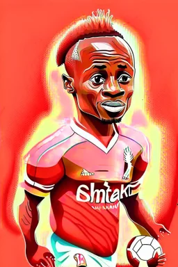 Sadio Mane Footballer cartoon 2d