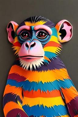 acrylic colorful striped monkey..