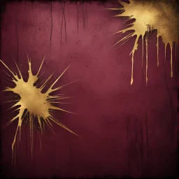 Hyper Realistic golden grungy scratches on maroon & black rustic background with vignette effect