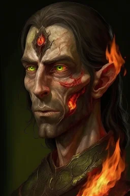 dead, half of face burned