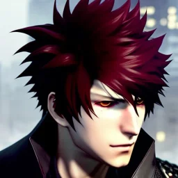 Detailed anime boy, crimson red hair, classic taper hairstyle, dante dmc5 hairstyle, wolf ears protruding out, white trench coat, intricate details, full body portrait, keep head in frame, slight smile, black Japanese motif, concept art, highly detailed, digital painting, concept art, sharp focus, illustration, art by Yoji Shinkawa, WLOP and greg rutkowski and alphonse mucha and artgerm and yanjun Chen and Junji ito and Makoto Shinkai, HDR, octane render, highly detailed