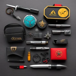 Star Trek Worf Klingon EDC kit, photo from above