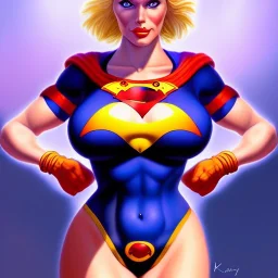 ultra detailed portrait of busty beautiful PowerGirl , extremely detailed digital painting, extremely detailed face,crystal clear eyes, in the style of robert e howard and pablo oliveira and Ken Kelley and Keith Parkinson ,mystical colors,perfectly centered image, perfect composition, rim light, beautiful lighting,8k, stunning scene, raytracing