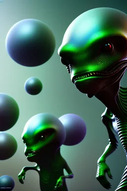 full length aliens clean art NFT, blender 3d