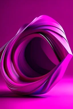 3d abstract space streamlined shape in magenta violet colors