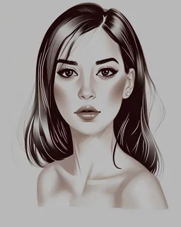 A woman portrait in the style of a drawing