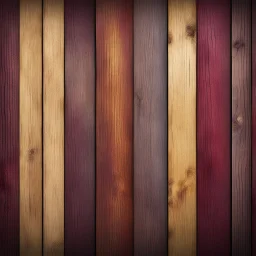 Hyper Realistic maroon & golden grungy multicolored wooden planks with rustic texture & vignette effect