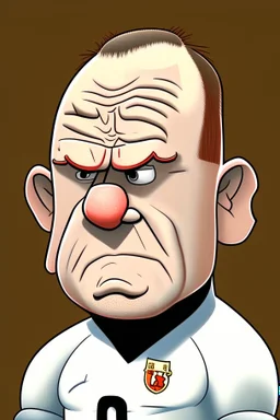 Wayne Rooney English football coach cartoon 2d