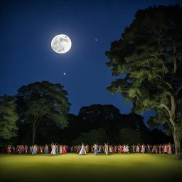 In the second month of that summer all the school gathered again at the Great House to celebrate the Moon's Night and the Long Dance, which that year fell together as one festival of two nights, which happens but once in fifty-two years. All the first night, the shortest night of full moon of the year, flutes played out in the fields, and the narrow streets of Thwil were full of drums and torches, and the sound of singing went out over the moonlit waters of Roke Bay.