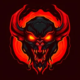 NFL team logo of the Balrogs from Morgoth, Red, Orange and Black vector logo with a balrog's face spitting fire