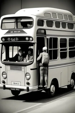 2 decaple people a bus