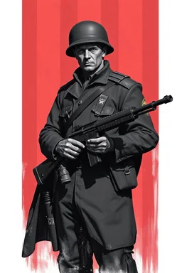 bad ass elite soldier in 1950 concept