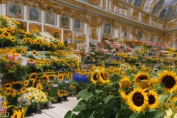 Schönbrunn Vienna, flower store with sunflowers