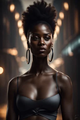 Masterpiece, beautiful girl, black, black skin, uptown, cleavage, very detailed, dramatic lighting, digital art trends on Artstation 8k HD detailed realistic, detailed, skin texture, super detailed, realistic skin texture, electric Pivot, best quality, super high resolution, (fidelity: 1.4), high resolution, detailed, raw photo, sharp, Lee Jeffreys Nikon d850 film stock photo 4 Kodak portra 400 camera f1.6 lens rich Colors ultra realistic realistic textures dramatic lighting unrealengine trends