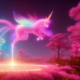 unicorn, glitter pink in a galactic ambiance, delicate colors in the foreground, full of details, smooth, light effect，vaporwave colorful, smooth, extremely sharp detail, finely tuned detail, ultra high definition, 8 k, unreal engine 5, ultra sharp focus