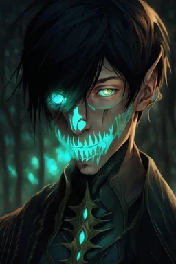 fantasy art, young male, elf, noble, mask, pale skin color
