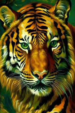 portrait of a tiger by van gogh