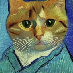 Portrait of a cat by Van Gogh