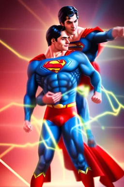 hyper-realistic superman and louis dancing in nightclub