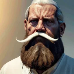 "MIddle aged white human male, with a trimmed but uneven beard, piercing green eyes with slick back hair head and shoulders portrait, 8k resolution concept art portrait by Greg Rutkowski, Artgerm, WLOP, Alphonse Mucha dynamic lighting hyperdetailed intricately detailed Splash art trending on Artstation triadic colors Unreal Engine 5 volumetric lighting Splash art fantasy"