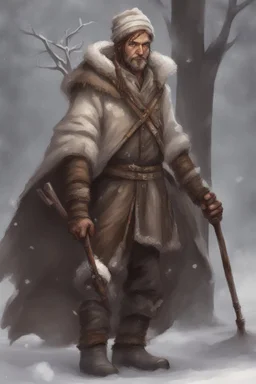 fantasy human snow woodsman
