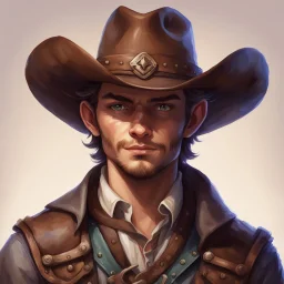 dnd, portrait of cute cowboy