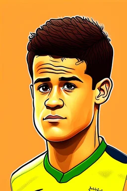 Philippe Coutinho Brazilian soccer player cartoon 2d