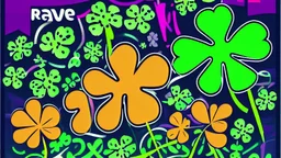 rave poster with Four-leaf clover