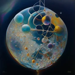 a Soap Bubble formed by multiverse-like complex surgical instruments mixed with galaxy-like musical instruments,,Abstract painting formed by a mix of human flesh-like surgical instruments and universe-like musical instruments,neuralink,minimalism,Painting By Adrian Ghenie, Rene Magritte, Salvador Dali, Lucian Freud