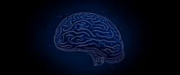 a dark blue back ground with brain
