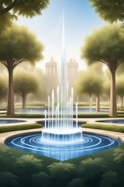 square logo, Symphony of fountains, landscape design of the park in the style of music and musicals