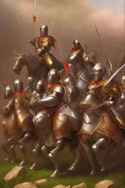 Make me a picture of a group of Muslim knights assassinating many people