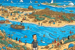 where's Wally but with elon musk si its a where is elon musk game big image beach