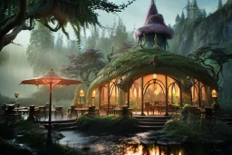 Magical fantasy elven cafe forest lord of the ring rivendell tower