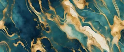 Hyper Realistic Green, Navy-Blue & Golden Abstract Retro Grungy Marble-Texture