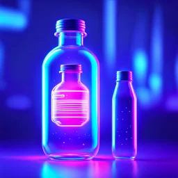 A digital message in a glass bottle. The message is the creation of artificial intelligence. - style: "synthwave"