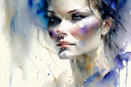 portrait by Willem Haenraets, watercolor, wet on wet and splattering techniques, centered, perfect composition, abstraction, surrealism