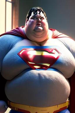 fat superman, ultra realistic, 4k, ultra detail