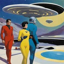 [Star Trek, Kupka's style] And that was the colors of the saucer? No, under cover in swimsuit.