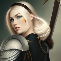 Portrait of beautiful blonde warrior