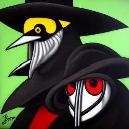 A portrait of a plague doctor, art by Romero Britto trending on artstation