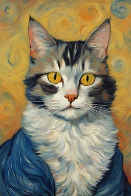 Portrait of a cat by Van Gogh