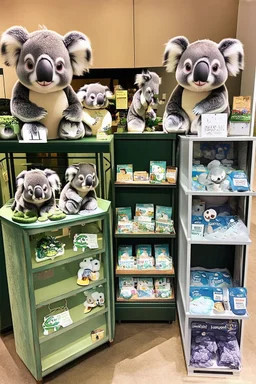 a koala-themed store display