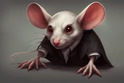 Rato misturado com vampiro assustador, híbrido, inspiração em animal