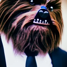 Chewbaca in a suit, photo taken by a nikon