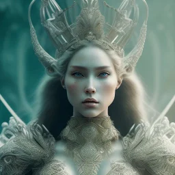 badass female queen goddess of war, beautiful figure, wearing hyper detailed armor,extraordinary, sharp focus,macro lens, intricate filigree metal design, full body portrait, cinematic, unreal engine 5, 8k, hyper realistic. Volumetric lighting, unreal engine 5 ,hyper elegant,hyperphotorealistic, epic composition,bokeh, cinematic lighting, hyperphotomaximalist, masterpiece