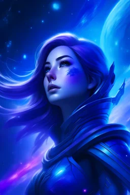 galaxy sky, purple, light, blue, wonderfull woman spaceship leader, command