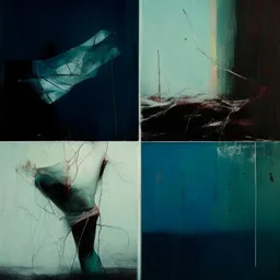 Minimal contemporary abstract oil paintings close up person limbs sinew and concrete fragments illuminated at night style of Justin Mortimer And Francis bacon