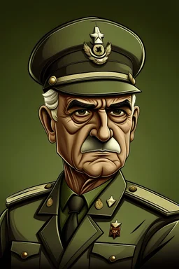 make a photo of a great military leader carton style